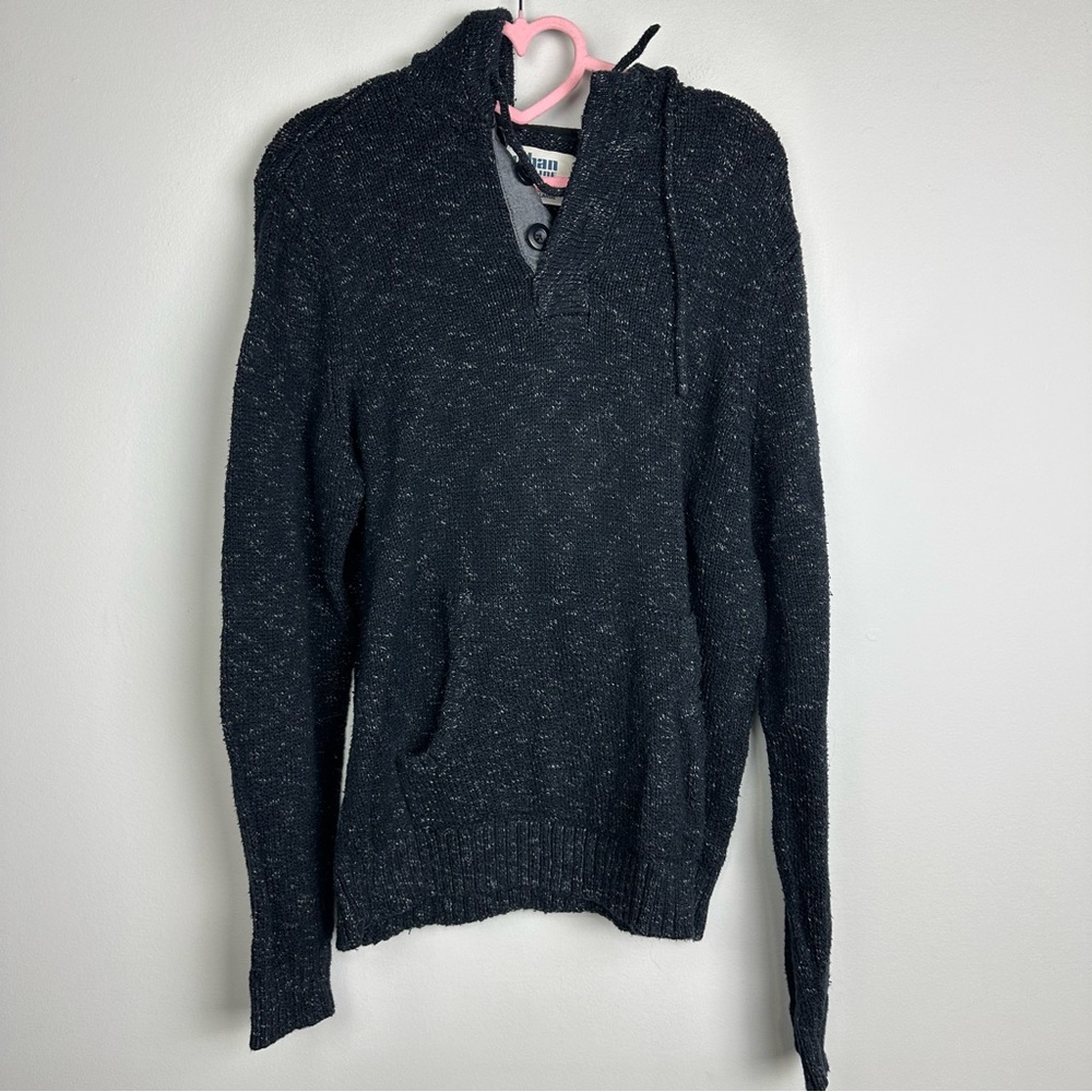 Urban Pipeline Dark Gray Knit Hooded Sweater Size Large
